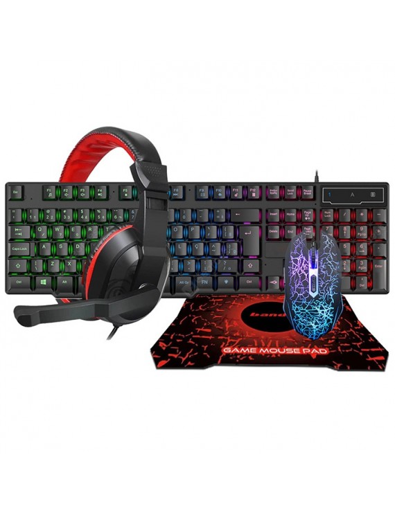 Keyboards - Glowing Keyboard Mouse Headset Mouse Pad Set for Game Office