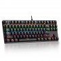 Keyboards - K870 Pluggable Wired Mechanical Keyboard Blue Switch 26-Key without Punch 87-Key Dustproof for Game Office