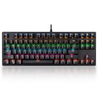 K870 Pluggable Wired Mechanical Keyboard Blue Switch 26-Key without Punch 87-Key Dustproof for Game Office