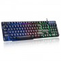 Keyboards - MK100 Keyboard Wired USB Waterproof Backlight Keyboard Game Office Mechanical Keyboard Mouse Set