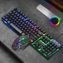 Keyboards - MK100 Keyboard Wired USB Waterproof Backlight Keyboard Game Office Mechanical Keyboard Mouse Set