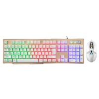 W20 Wired Game Keyboard Mouse Metal Set