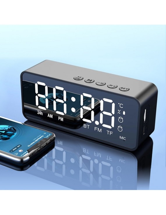 Speakers - Wireless Bluetooth Speaker FM Radio Sound Box Desktop Alarm Clock Subwoofer Music Player TF Card Bass Speaker Boom For All Phone