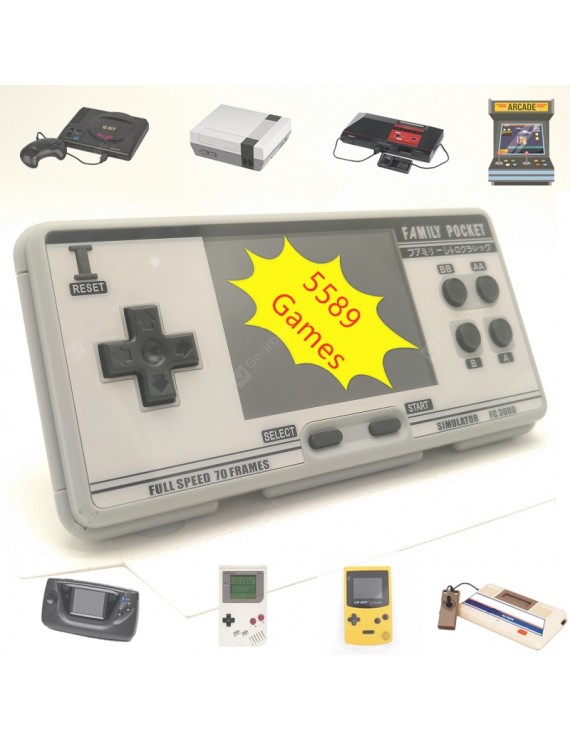 Game Accessories - Retro Handhled Game Console Portable Game Player with 8 Emulators 5589 Built-in Games for Nes For Genesis Support Save&Load