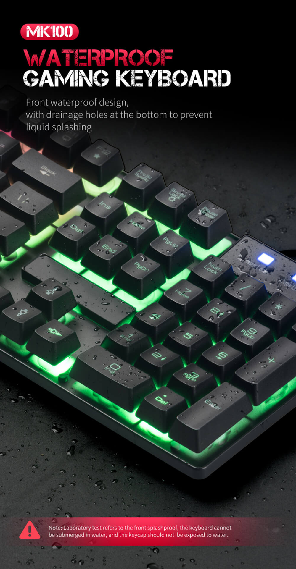 MK100 Keyboard Wired USB Waterproof Backlight Keyboard Game Office Mechanical Keyboard Mouse Set - Black MK100 Keyboard Wired USB Waterproof Backlight Keyboard Game Office Mechanical Keyboard Mouse Set - Black