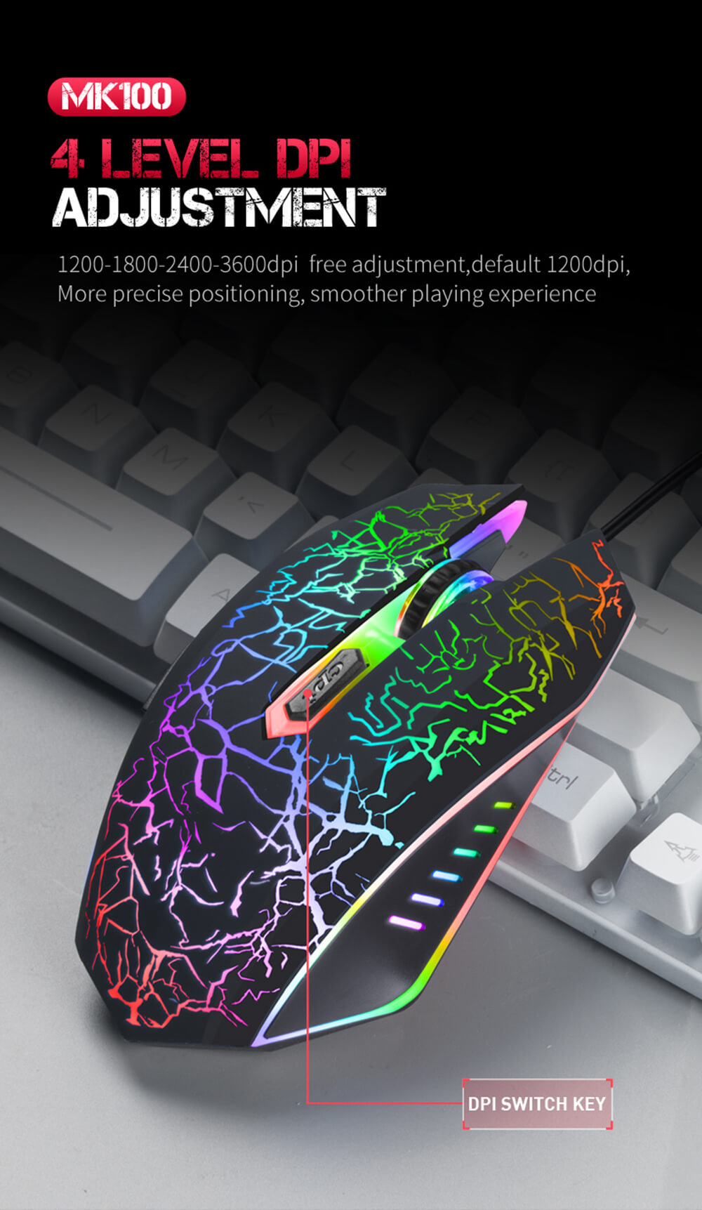 MK100 Keyboard Wired USB Waterproof Backlight Keyboard Game Office Mechanical Keyboard Mouse Set - Black MK100 Keyboard Wired USB Waterproof Backlight Keyboard Game Office Mechanical Keyboard Mouse Set - Black