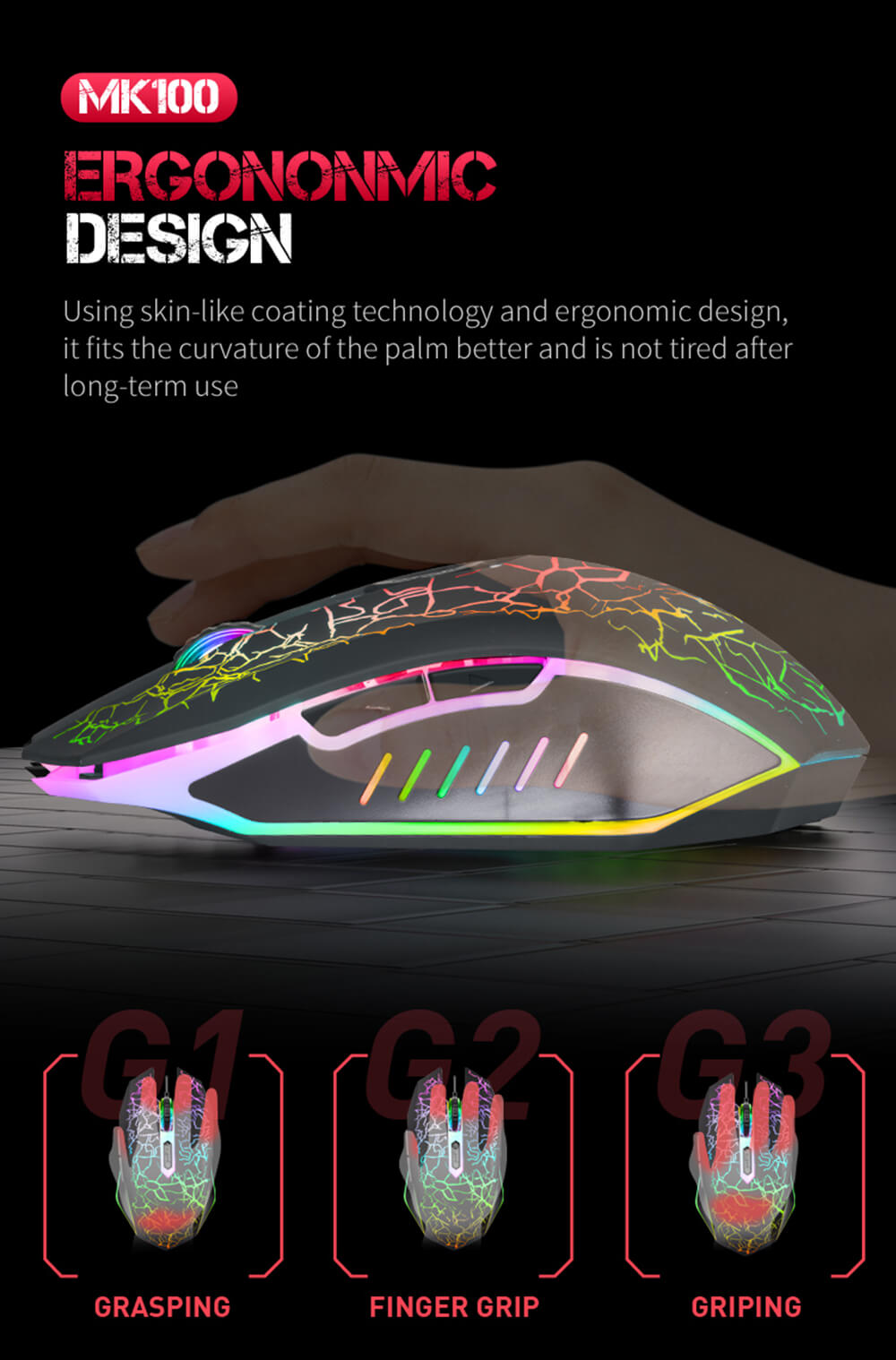 MK100 Keyboard Wired USB Waterproof Backlight Keyboard Game Office Mechanical Keyboard Mouse Set - Black MK100 Keyboard Wired USB Waterproof Backlight Keyboard Game Office Mechanical Keyboard Mouse Set - Black