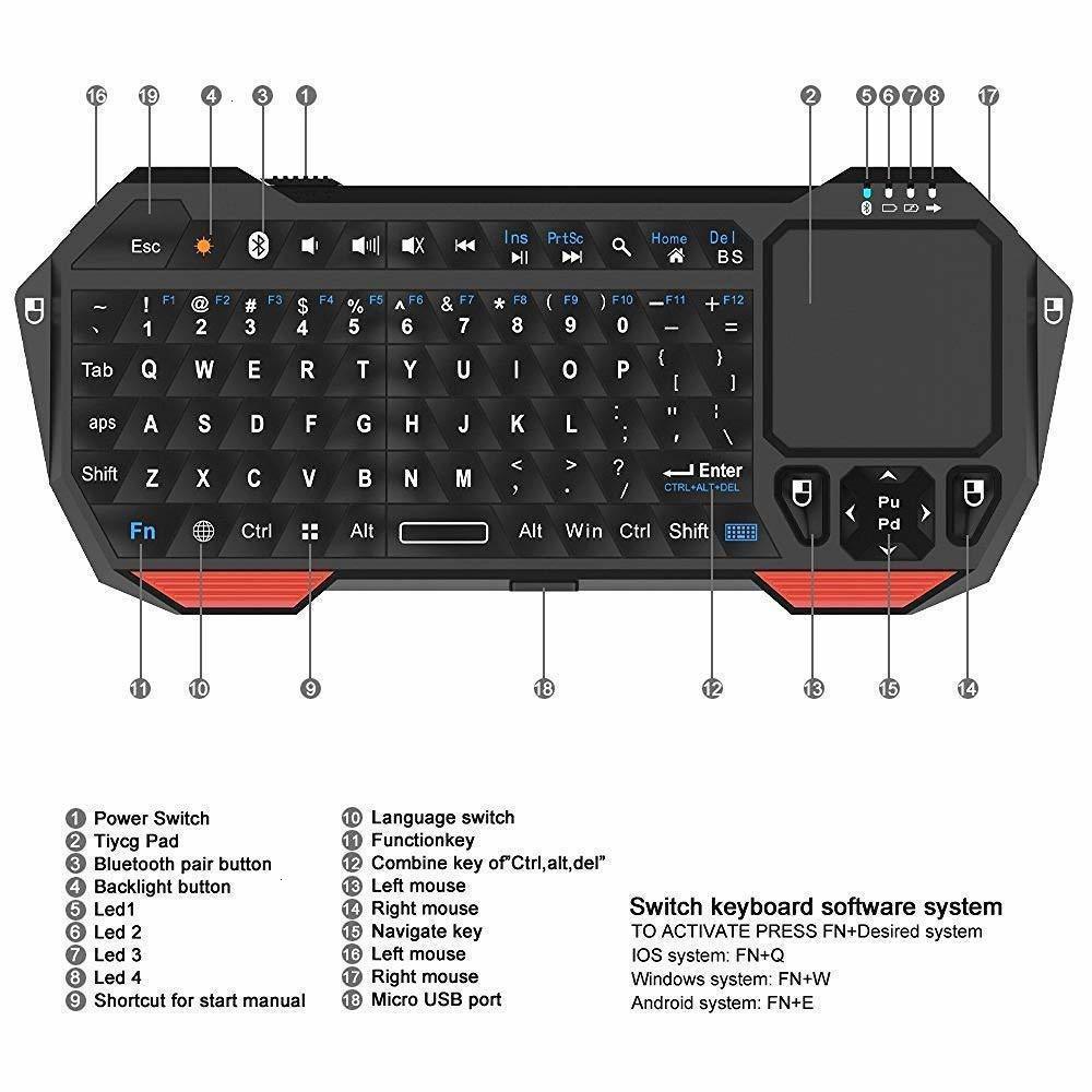 BT05 Mini Bluetooth Keyboard - Black BT05 Mini Bluetooth Keyboard - Black