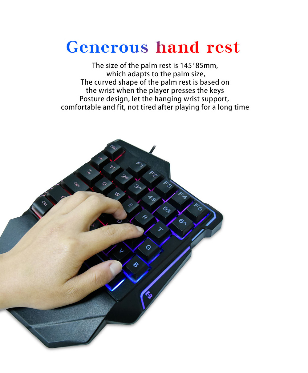 G7 One Handed Gaming Keyboard Mobile Game Color Backlit Player Mechanical Sensation Keypad - Black G7 One Handed Gaming Keyboard Mobile Game Color Backlit Player Mechanical Sensation Keypad - Black