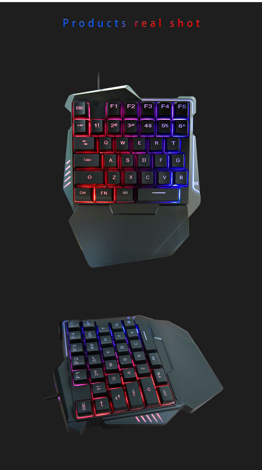 G7 One Handed Gaming Keyboard Mobile Game Color Backlit Player Mechanical Sensation Keypad - Black G7 One Handed Gaming Keyboard Mobile Game Color Backlit Player Mechanical Sensation Keypad - Black