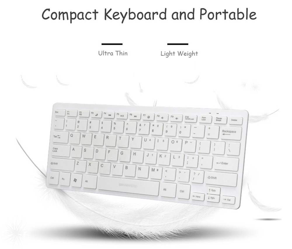D510 10-inch Wired USB Ultra-thin Mute Mini Laptop Keyboard for Office Business - White D510 10-inch Wired USB Ultra-thin Mute Mini Laptop Keyboard for Office Business - White