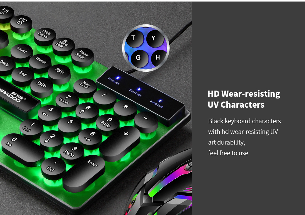 K290 Wired Manipulator Feeling Gaming Computer Keyboard Luminous Punk Suspended Keyboard and Mouse Set - White Keyboard K290 Wired Manipulator Feeling Gaming Computer Keyboard Luminous Punk Suspended Keyboard and Mouse Set - White Keyboard