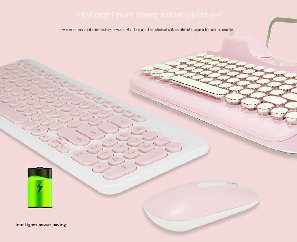 KM520 Slim Mute 2.4G Wireless Keyboard And Mouse Set Punk Style 96 Keys Keyboards for Desktop Laptop - Day Sky Blue KM520 Slim Mute 2.4G Wireless Keyboard And Mouse Set Punk Style 96 Keys Keyboards for Desktop Laptop - Day Sky Blue