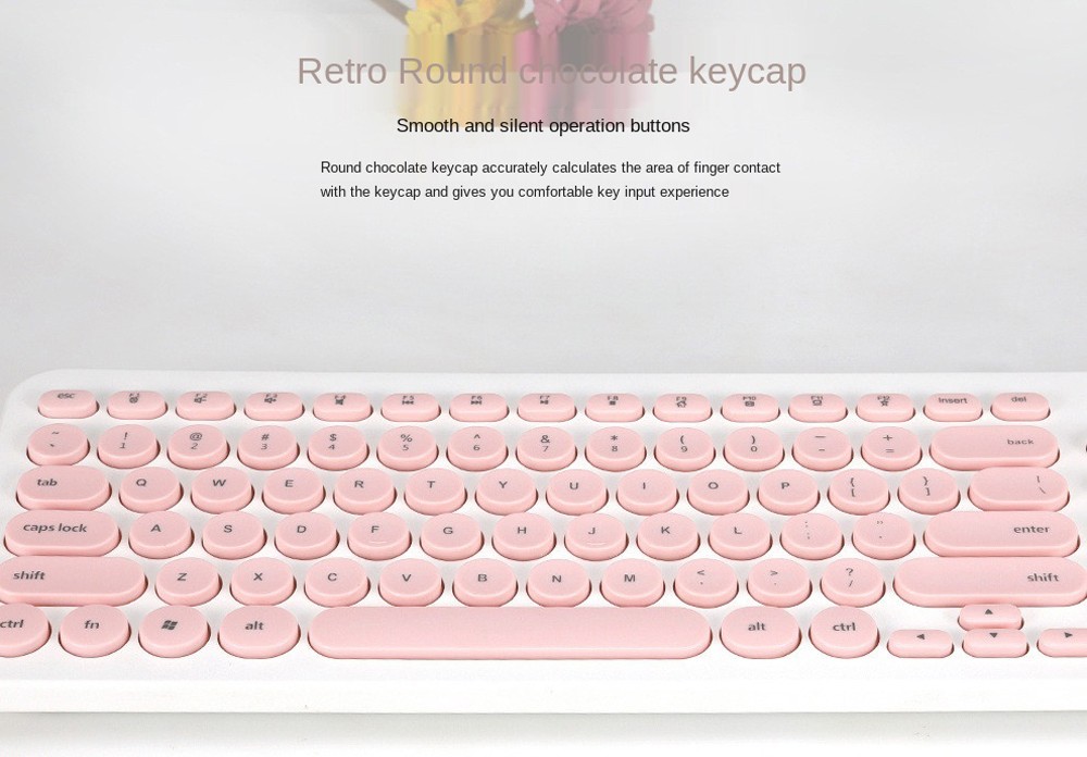 KM520 Slim Mute 2.4G Wireless Keyboard And Mouse Set Punk Style 96 Keys Keyboards for Desktop Laptop - Day Sky Blue KM520 Slim Mute 2.4G Wireless Keyboard And Mouse Set Punk Style 96 Keys Keyboards for Desktop Laptop - Day Sky Blue