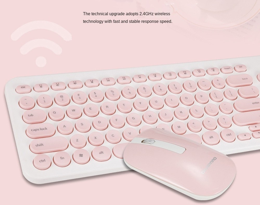 KM520 Slim Mute 2.4G Wireless Keyboard And Mouse Set Punk Style 96 Keys Keyboards for Desktop Laptop - Day Sky Blue KM520 Slim Mute 2.4G Wireless Keyboard And Mouse Set Punk Style 96 Keys Keyboards for Desktop Laptop - Day Sky Blue