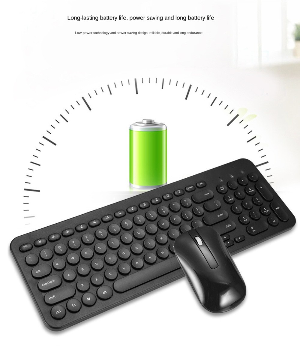 KM520 Slim Mute 2.4G Wireless Keyboard And Mouse Set Punk Style 96 Keys Keyboards for Desktop Laptop - Day Sky Blue KM520 Slim Mute 2.4G Wireless Keyboard And Mouse Set Punk Style 96 Keys Keyboards for Desktop Laptop - Day Sky Blue