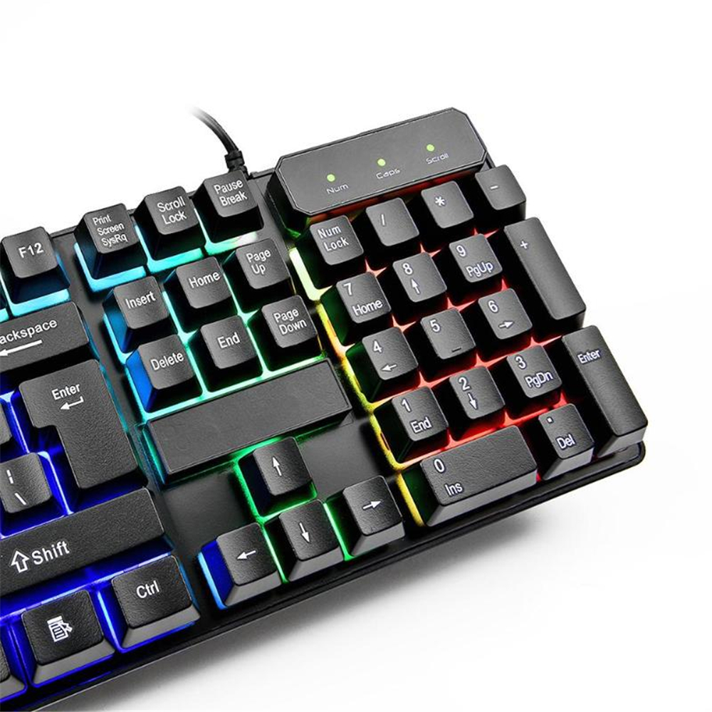 Mini USB Cable Glow Contracted Mute KR6300 Game Keyboard - Black Mini USB Cable Glow Contracted Mute KR6300 Game Keyboard - Black