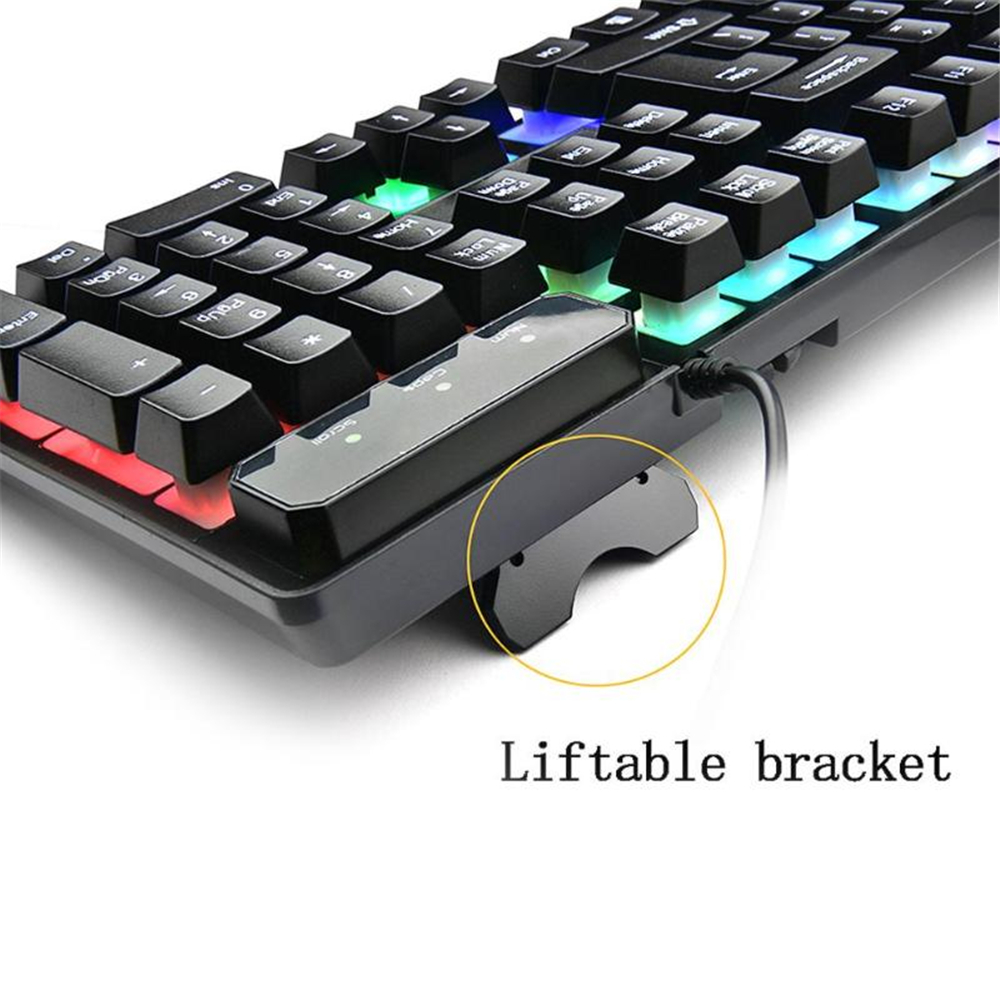 Mini USB Cable Glow Contracted Mute KR6300 Game Keyboard - Black Mini USB Cable Glow Contracted Mute KR6300 Game Keyboard - Black