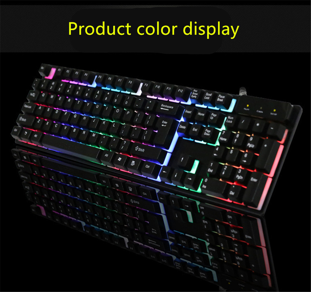 Mini USB Cable Glow Contracted Mute KR6300 Game Keyboard - Black Mini USB Cable Glow Contracted Mute KR6300 Game Keyboard - Black