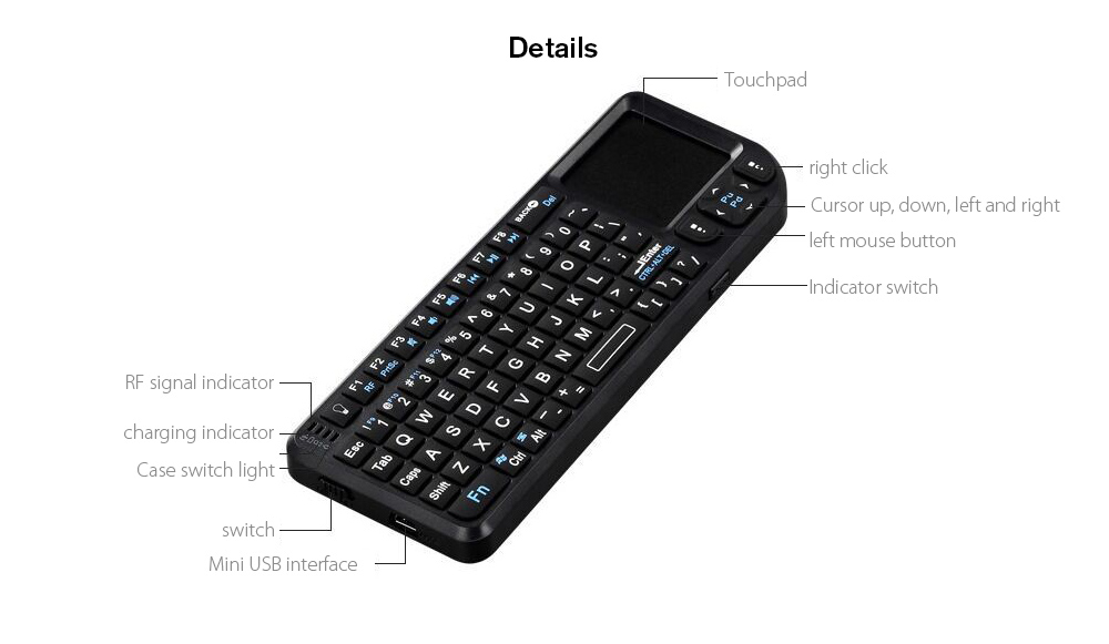 E221 2.4GHz Wireless Mini Keyboard Design E221 2.4GHz Wireless Mini Keyboard Design
