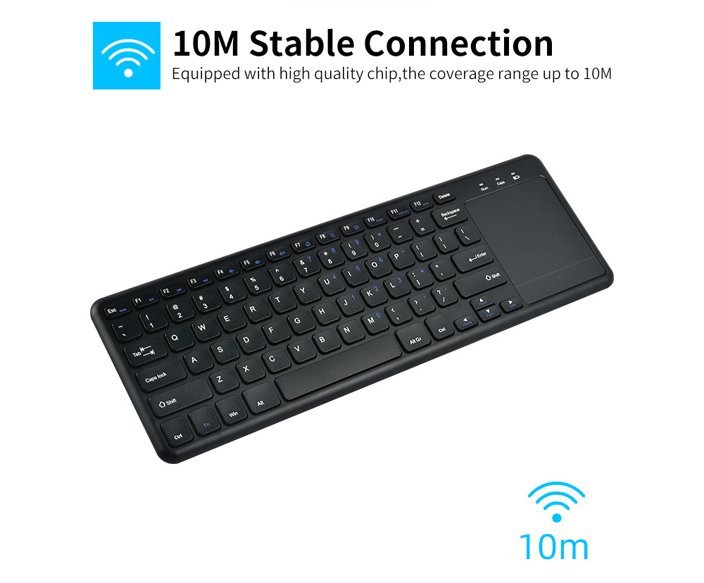 2.4G Wireless Keyboard with Touchpad Slim for Office Notebook - Black 2.4G Wireless Keyboard with Touchpad Slim for Office Notebook - Black