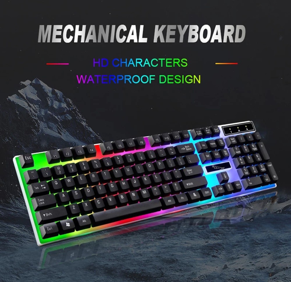 G21 Emitting Keyboards USB Wired Computer Keyboard Mouse Set - White G21 Emitting Keyboards USB Wired Computer Keyboard Mouse Set - White