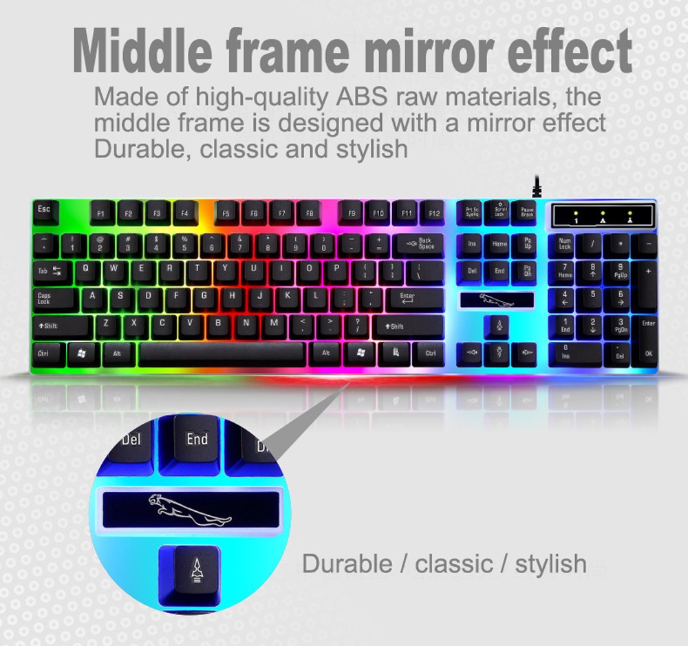 G21 Emitting Keyboards USB Wired Computer Keyboard Mouse Set - White G21 Emitting Keyboards USB Wired Computer Keyboard Mouse Set - White