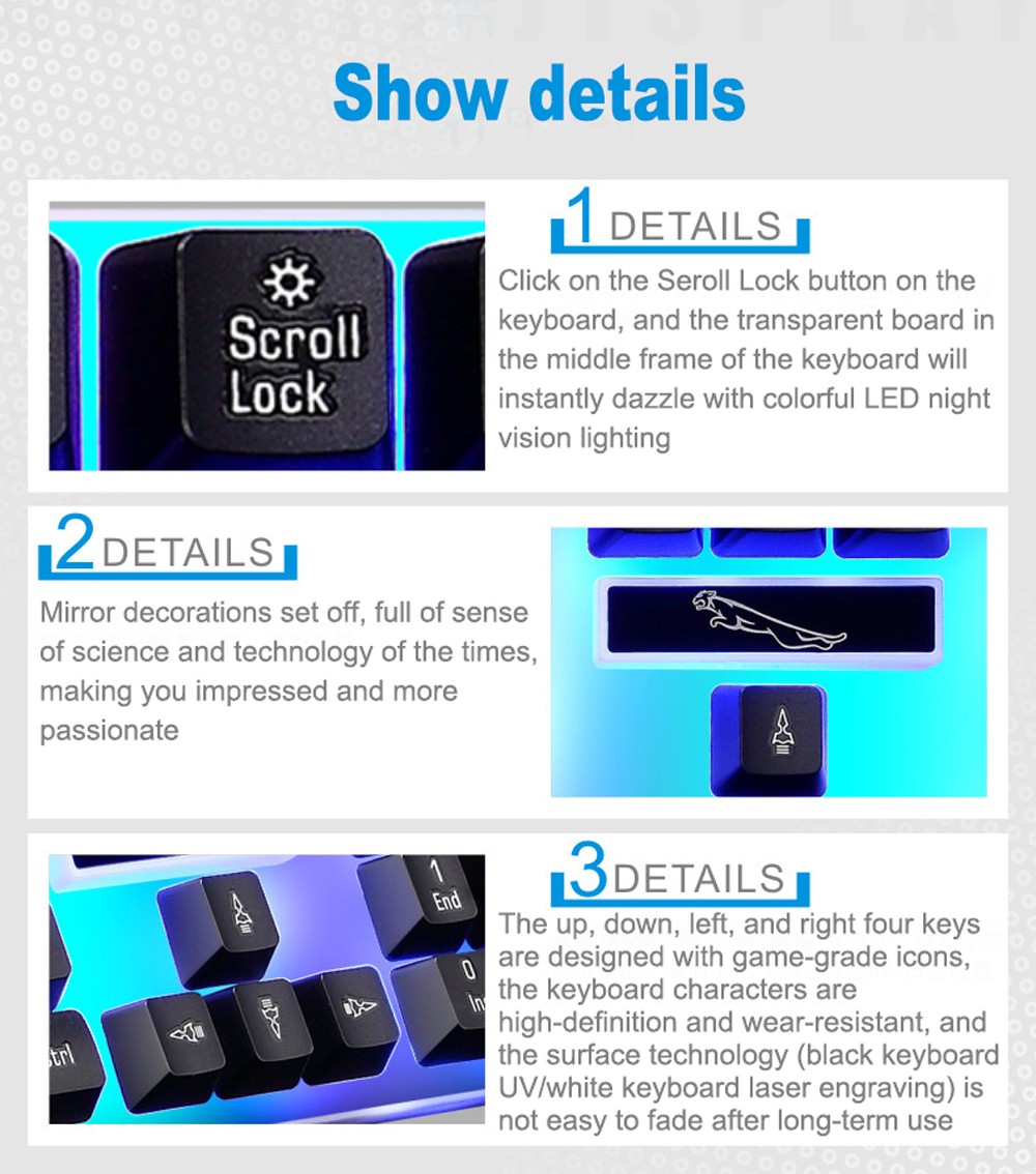 G21 Emitting Keyboards USB Wired Computer Keyboard Mouse Set - White G21 Emitting Keyboards USB Wired Computer Keyboard Mouse Set - White