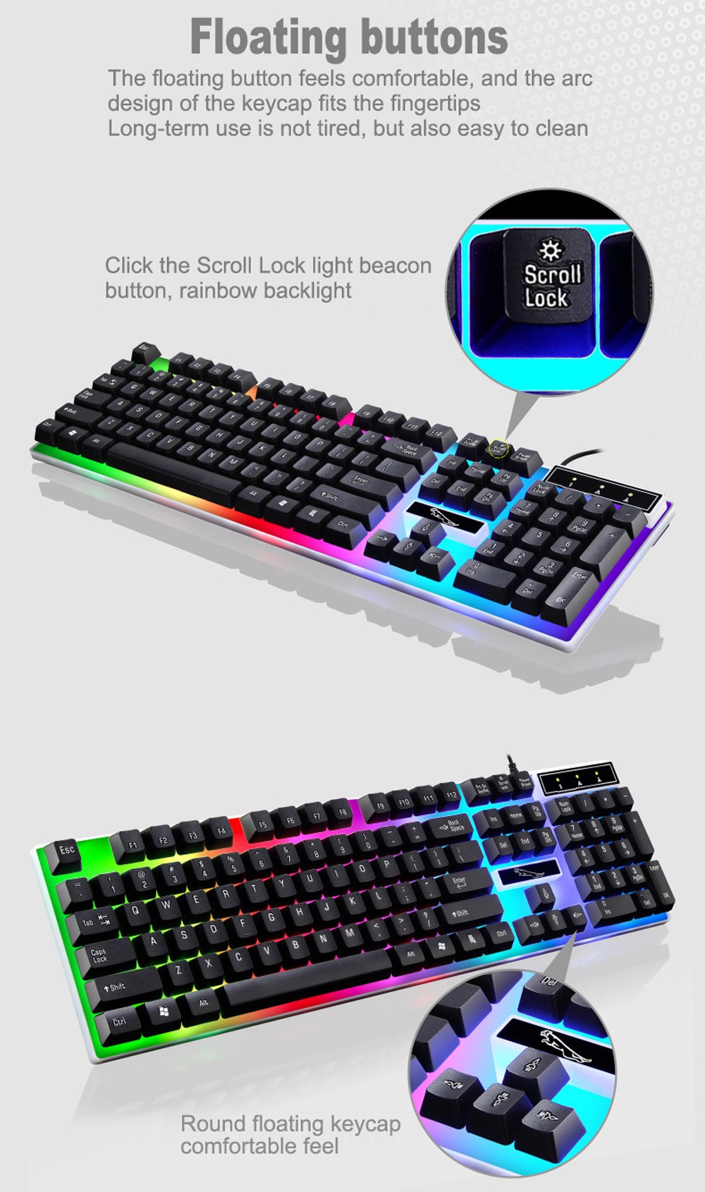 G21 Emitting Keyboards USB Wired Computer Keyboard Mouse Set - White G21 Emitting Keyboards USB Wired Computer Keyboard Mouse Set - White