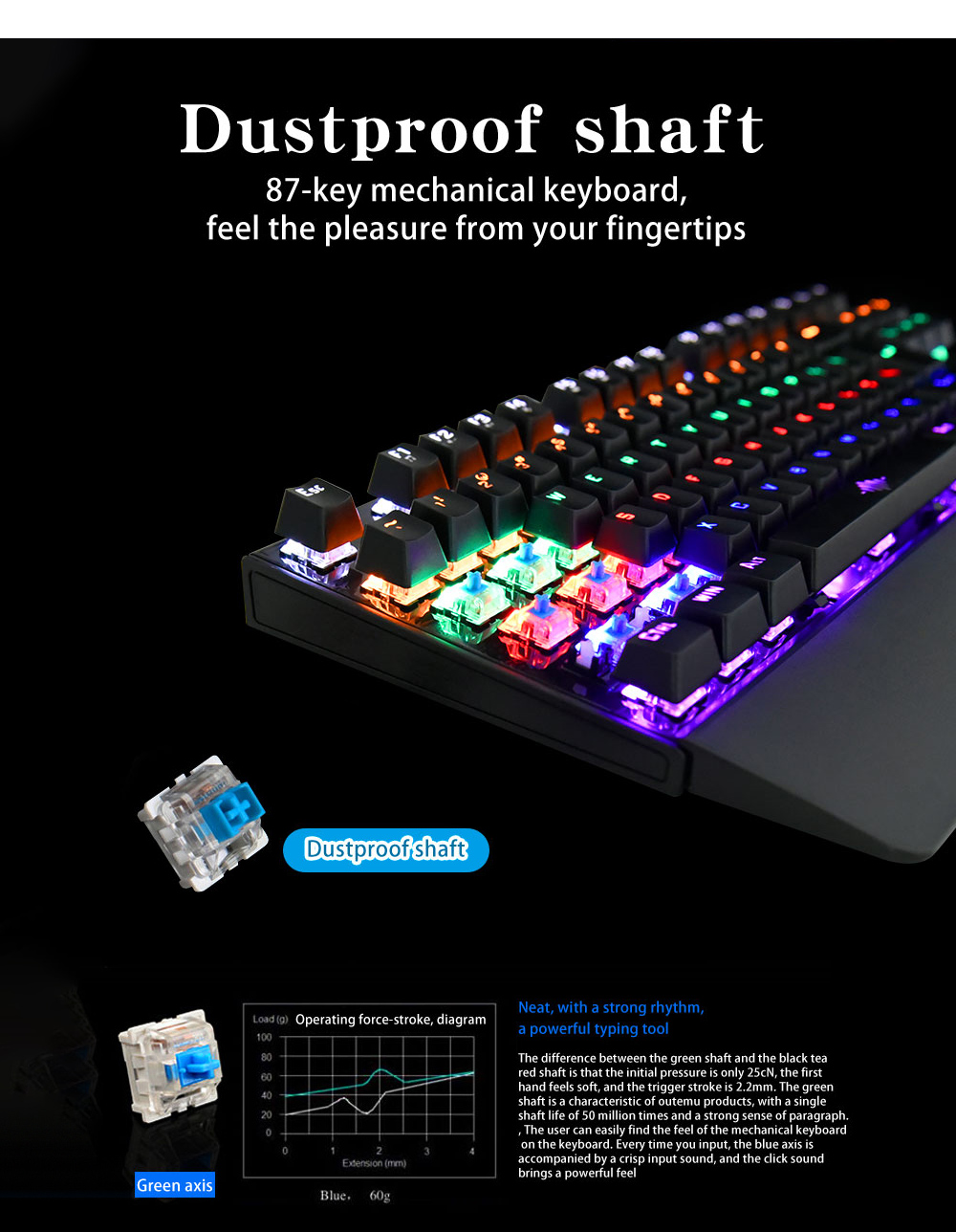 K28 Mechanical Wired Gaming Keyboard - Black K28 Mechanical Wired Gaming Keyboard - Black