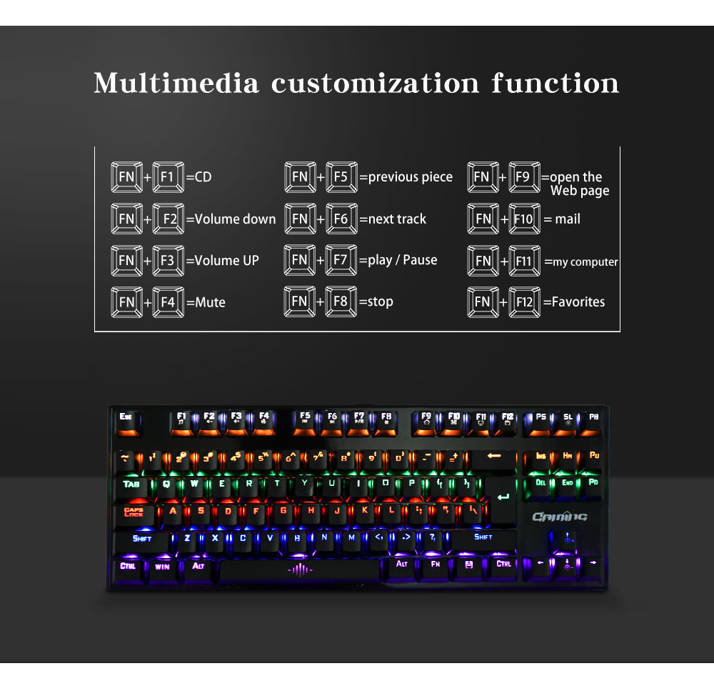 K28 Mechanical Wired Gaming Keyboard - Black K28 Mechanical Wired Gaming Keyboard - Black
