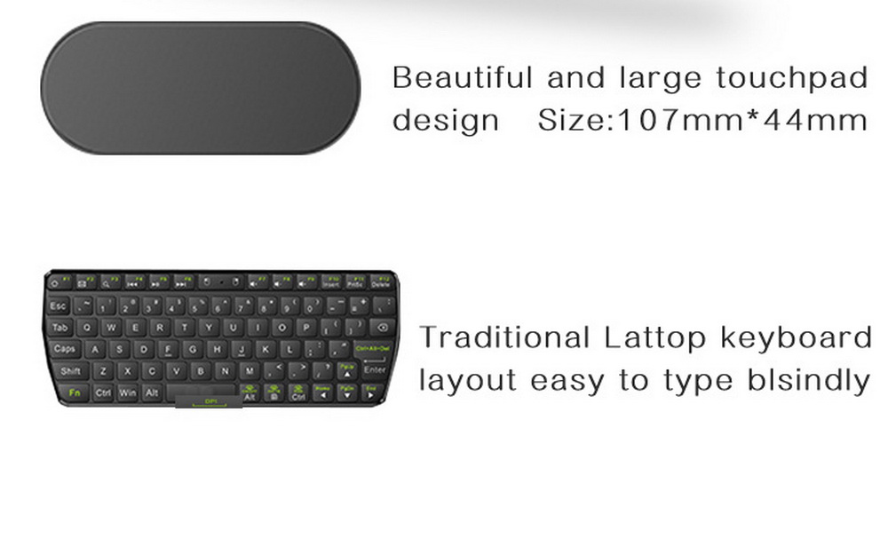 D8 Mini Keyboard Mouse Large Touchpad 2.4G Wireless Keyboard - Black D8 Mini Keyboard Mouse Large Touchpad 2.4G Wireless Keyboard - Black