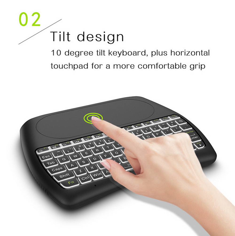 D8 Mini Keyboard Mouse Large Touchpad 2.4G Wireless Keyboard - Black D8 Mini Keyboard Mouse Large Touchpad 2.4G Wireless Keyboard - Black