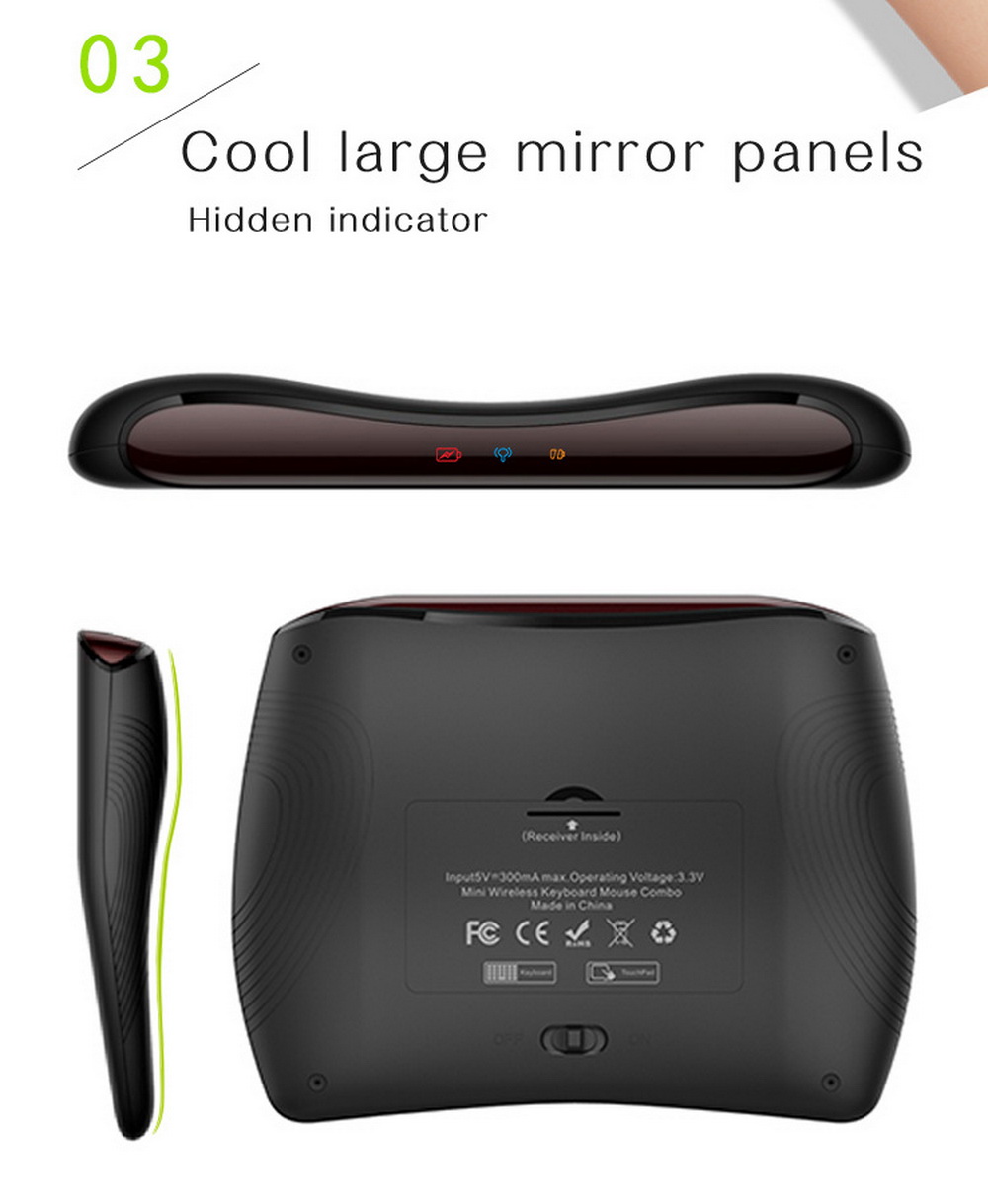 D8 Mini Keyboard Mouse Large Touchpad 2.4G Wireless Keyboard - Black D8 Mini Keyboard Mouse Large Touchpad 2.4G Wireless Keyboard - Black