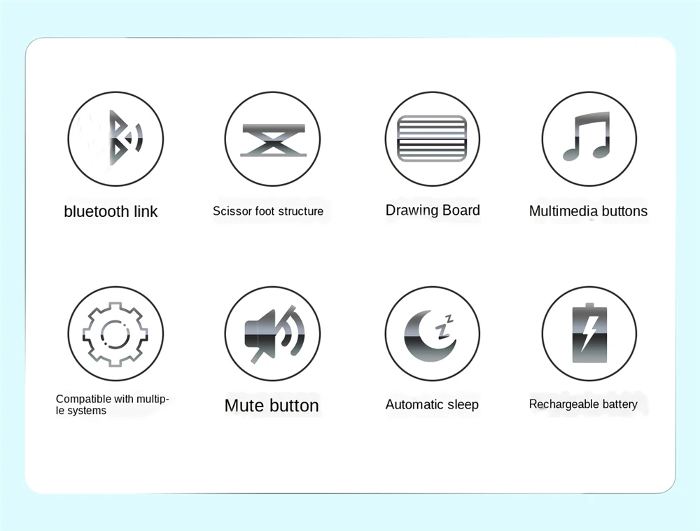 Inphic V750B Wireless Bluetooth Keyboard Chargeable Ultra-thin Waterproof Notebook Mobile Phone Universal Mini Rechargeable Keyboard for iPad Mobile Phone Tablet Android iOS Windows - Black Inphic V750B Wireless Bluetooth Keyboard Chargeable Ultra-thin Waterproof Notebook Mobile Phone Universal Mini Rechargeable Keyboard for iPad Mobile Phone Tablet Android iOS Windows - Black