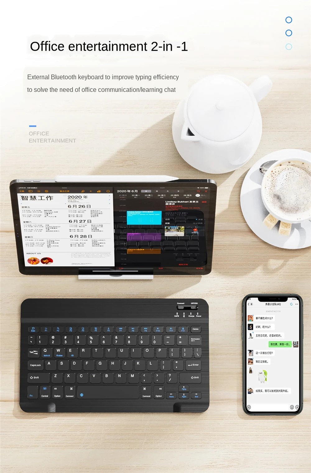 Inphic V750B Wireless Bluetooth Keyboard Chargeable Ultra-thin Waterproof Notebook Mobile Phone Universal Mini Rechargeable Keyboard for iPad Mobile Phone Tablet Android iOS Windows - Black Inphic V750B Wireless Bluetooth Keyboard Chargeable Ultra-thin Waterproof Notebook Mobile Phone Universal Mini Rechargeable Keyboard for iPad Mobile Phone Tablet Android iOS Windows - Black