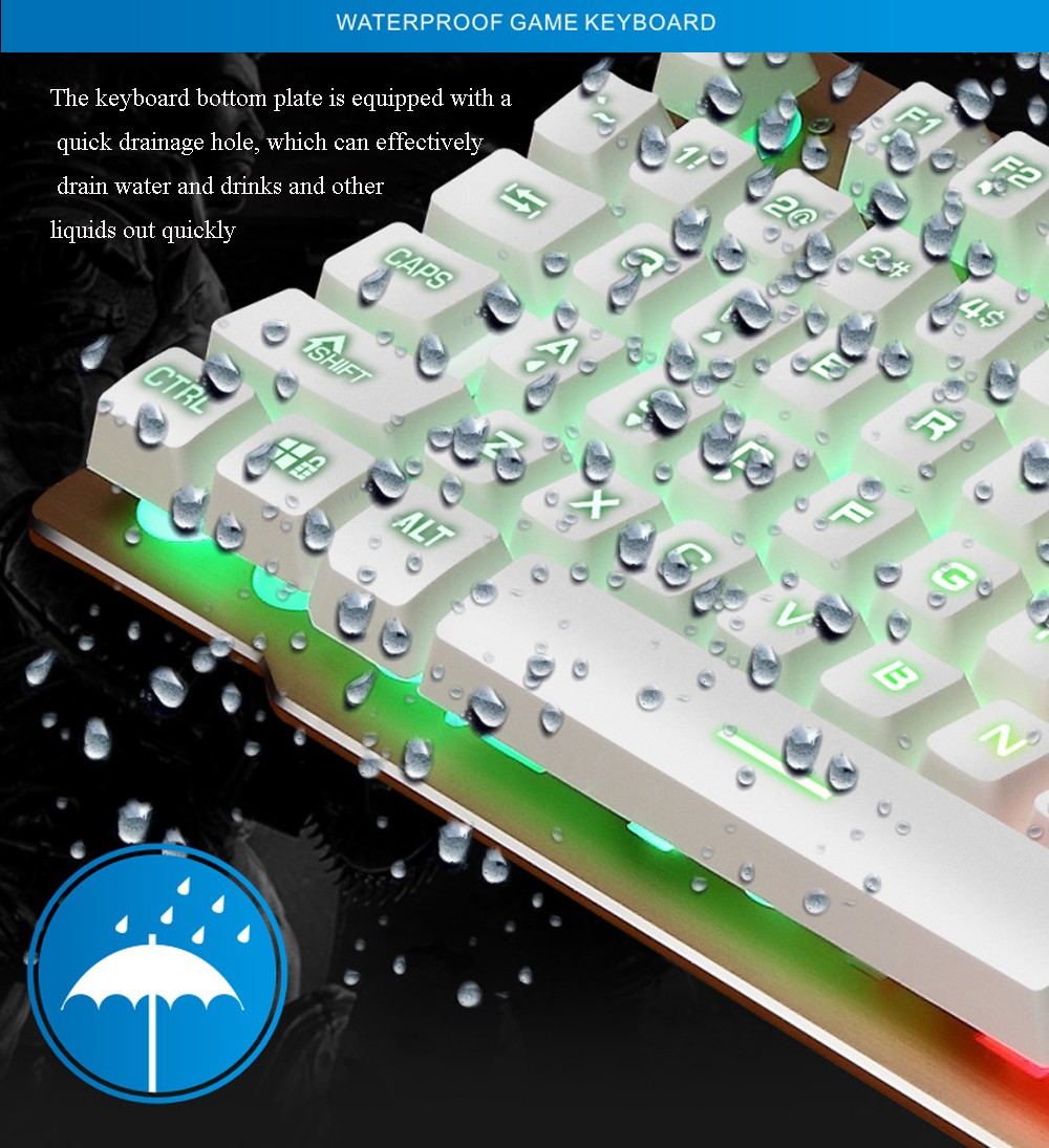 W20 Wired Game Keyboard And Mouse Metal Set - White W20 Wired Game Keyboard And Mouse Metal Set - White