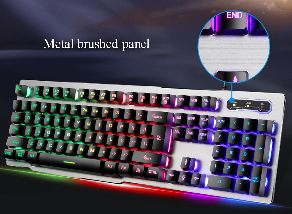 W20 Wired Game Keyboard And Mouse Metal Set - White W20 Wired Game Keyboard And Mouse Metal Set - White