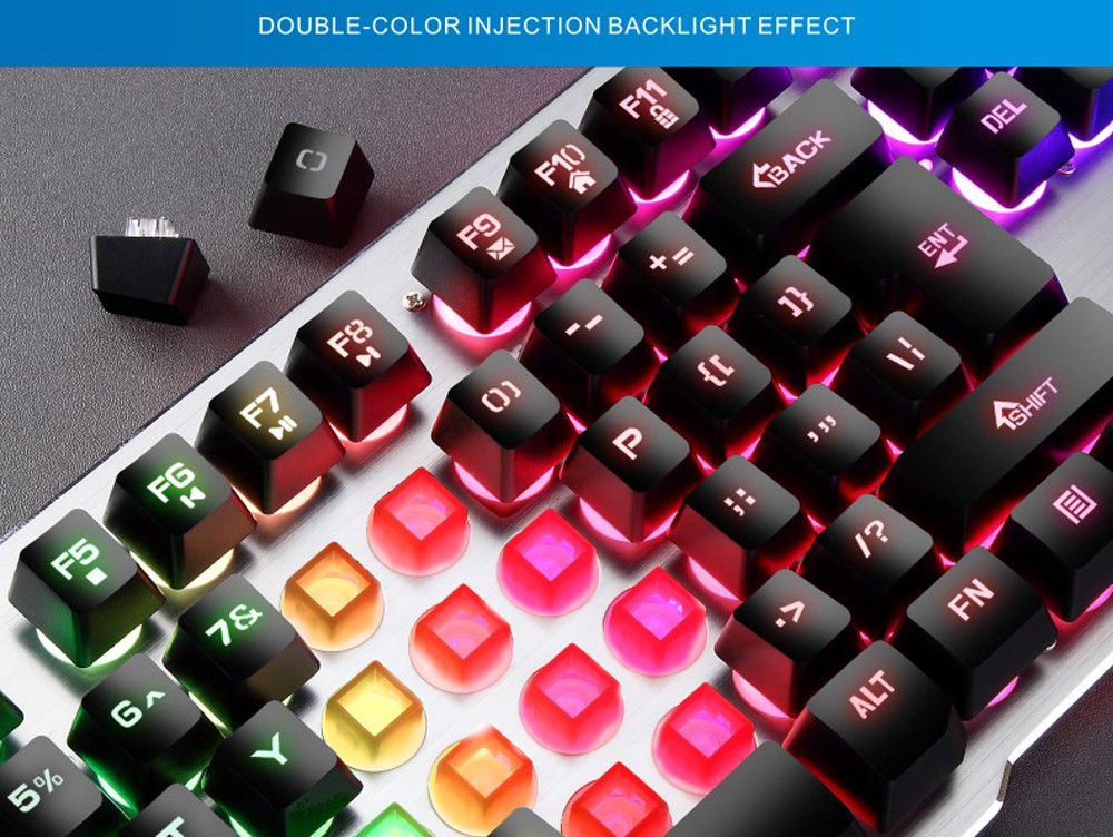 W20 Wired Game Keyboard And Mouse Metal Set - White W20 Wired Game Keyboard And Mouse Metal Set - White