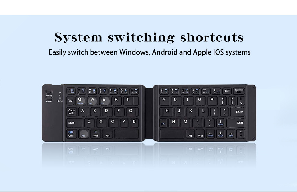 BT18 Bluetooth Foldable Keyboard - Black BT18 Bluetooth Foldable Keyboard - Black