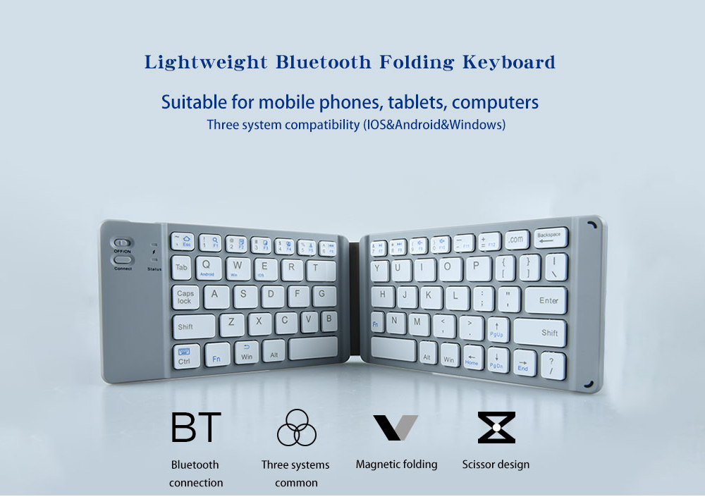 BT18 Bluetooth Foldable Keyboard - Black BT18 Bluetooth Foldable Keyboard - Black