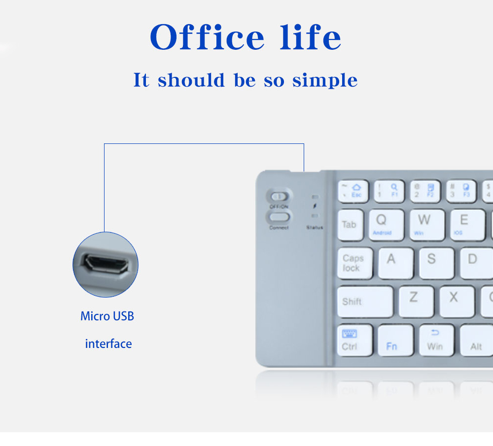 BT18 Bluetooth Foldable Keyboard - Black BT18 Bluetooth Foldable Keyboard - Black