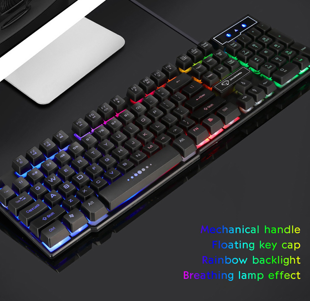 GK50 Rainbow Backlit Computer Game Manipulator Keyboard Wired - White GK50 Rainbow Backlit Computer Game Manipulator Keyboard Wired - White