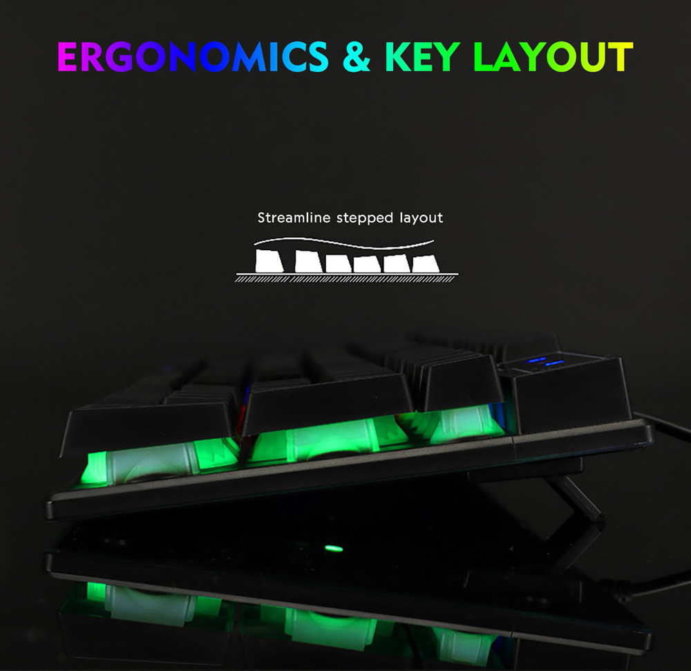 GK50 Rainbow Backlit Computer Game Manipulator Keyboard Wired - White GK50 Rainbow Backlit Computer Game Manipulator Keyboard Wired - White