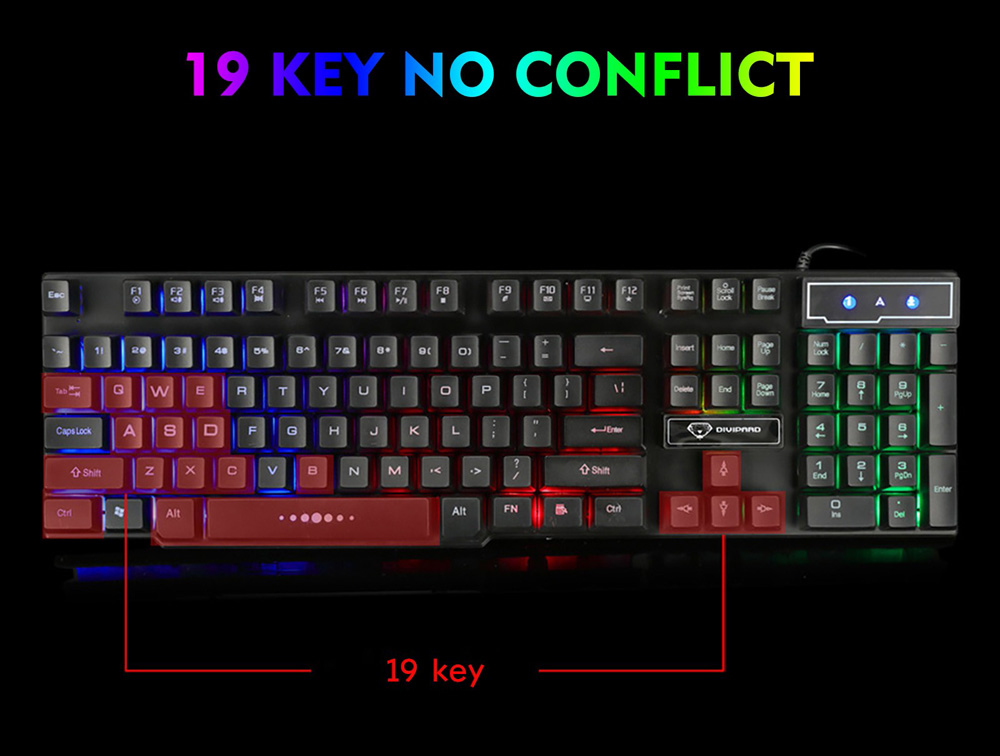 GK50 Rainbow Backlit Computer Game Manipulator Keyboard Wired - White GK50 Rainbow Backlit Computer Game Manipulator Keyboard Wired - White