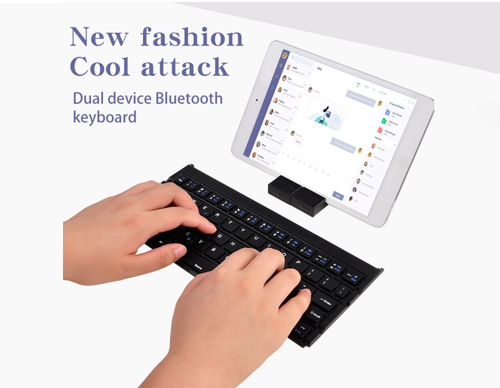 Keyboard Tri Fold Bluetooth Ultra Thin Tablet Phone Touchpad Wireless Multi Function - Black Keyboard Tri Fold Bluetooth Ultra Thin Tablet Phone Touchpad Wireless Multi Function - Black