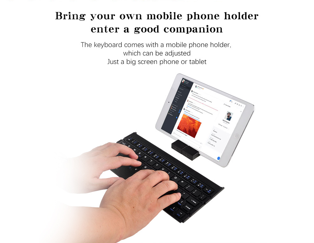 Keyboard Tri Fold Bluetooth Ultra Thin Tablet Phone Touchpad Wireless Multi Function - Black Keyboard Tri Fold Bluetooth Ultra Thin Tablet Phone Touchpad Wireless Multi Function - Black
