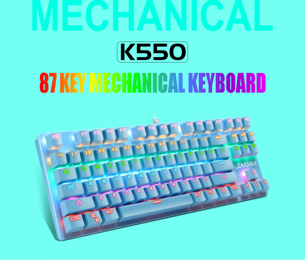 87-key Wired Blue Switch Mechanical Keyboard - Black Green axis mechanical keyboard 87-key Wired Blue Switch Mechanical Keyboard - Black Green axis mechanical keyboard