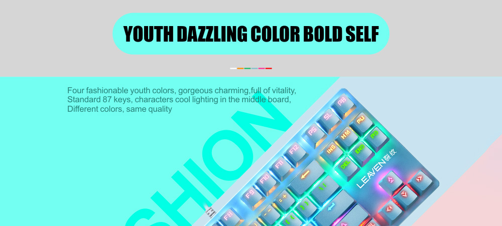 87-key Wired Blue Switch Mechanical Keyboard - Black Green axis mechanical keyboard 87-key Wired Blue Switch Mechanical Keyboard - Black Green axis mechanical keyboard