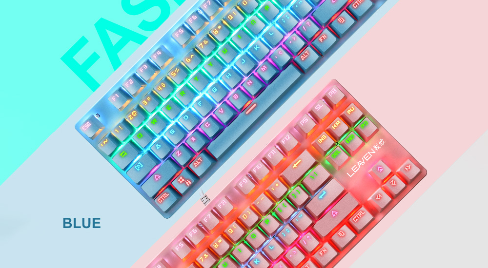 87-key Wired Blue Switch Mechanical Keyboard - Black Green axis mechanical keyboard 87-key Wired Blue Switch Mechanical Keyboard - Black Green axis mechanical keyboard